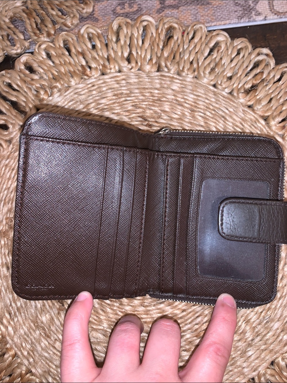 Coach Parker Brown Signature Canvas and Leather Zip Wallet - Picture 5 of 11